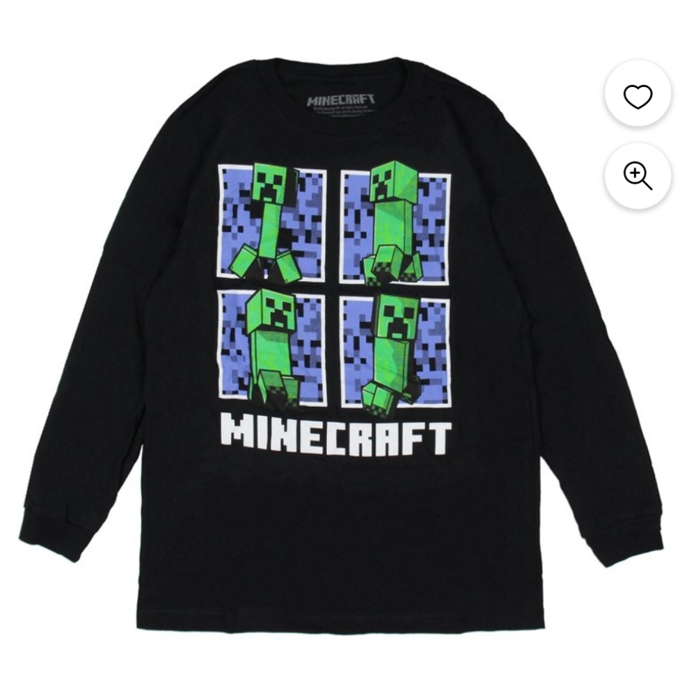 Minecraft four square creeper poses long sleeve graphic t-shirt